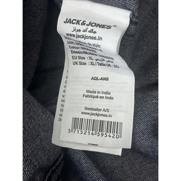 Jack And Jones Vintage Long Sleeve Men’s Shirt Slim Fit Striped Retro Y2K 90’S - Picture 7 of 8